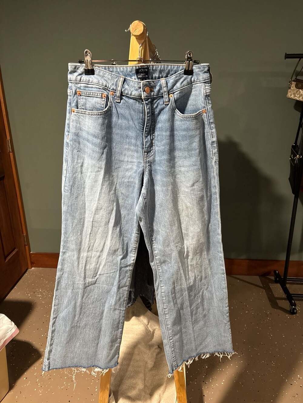 J.Crew Factory Curvy Wide-Leg Crop Jeans in Light Wash, Size 26